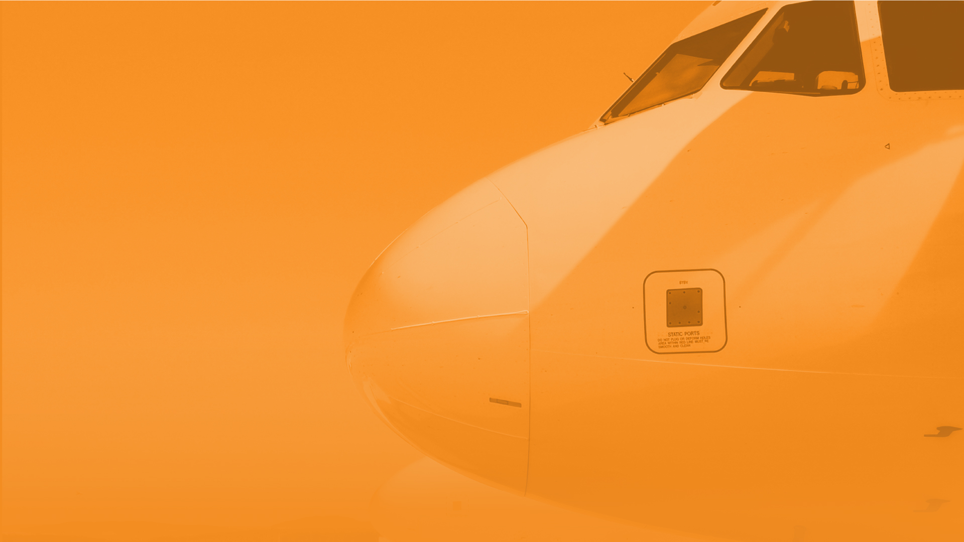 Abstract image of the front of a plane.