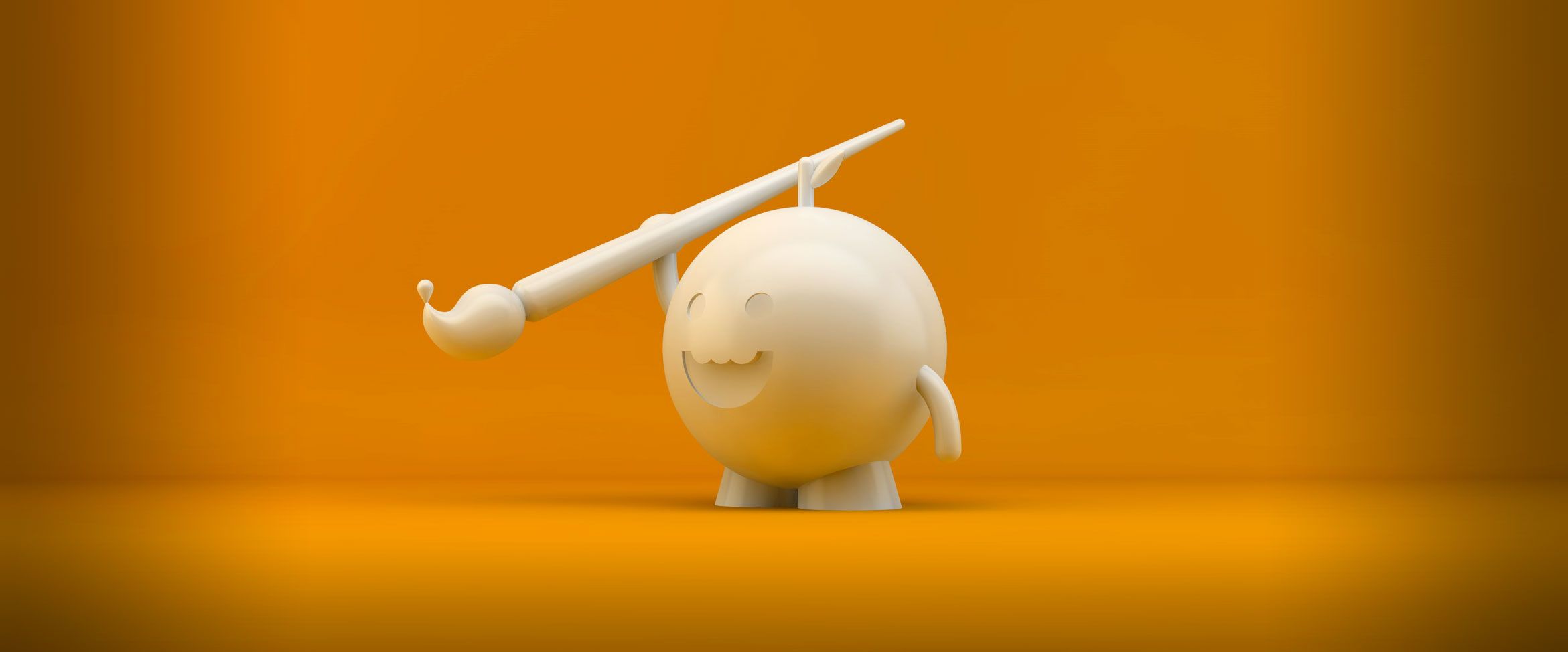 Image of 3D Character with Paint Brush