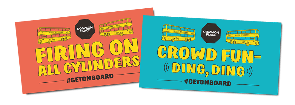 Photo of two Common Place flyers