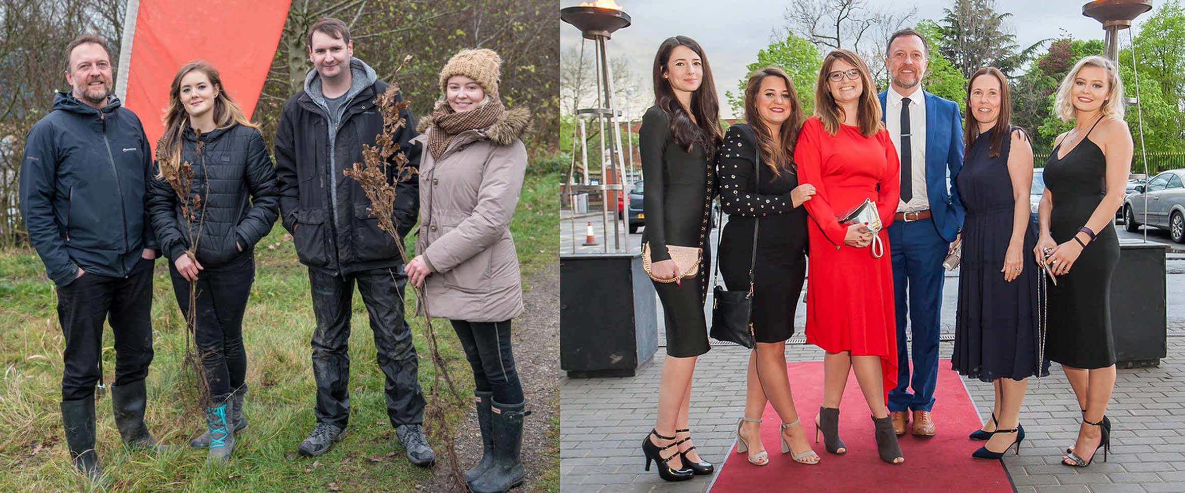 Two Photographs of some of the Carbon Creative Team at Events