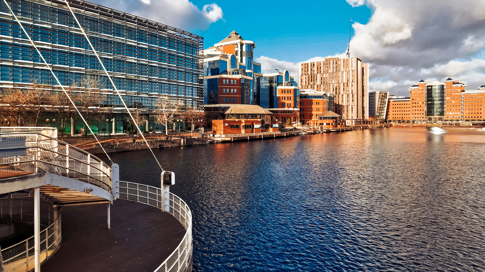 Photograph of Salford quays.