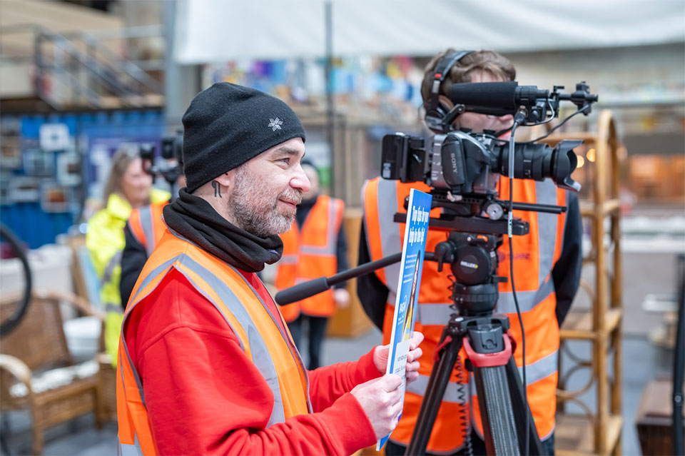 Paul Monaghan on a film shoot.
