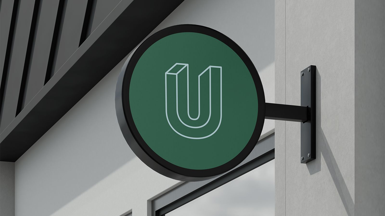 An image of a logo in a street sign.