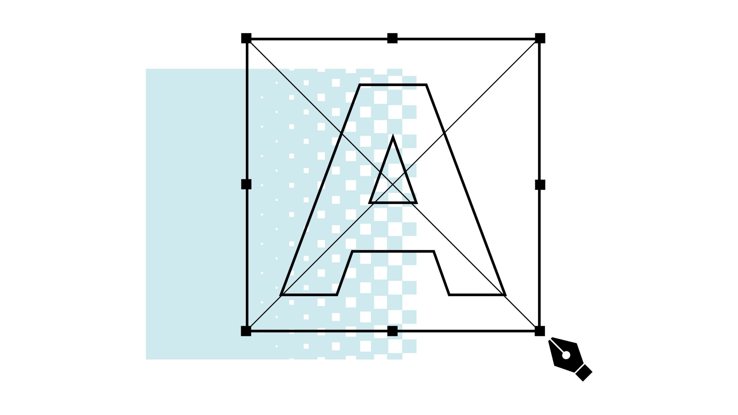 A graphic that represents drawing a logo.