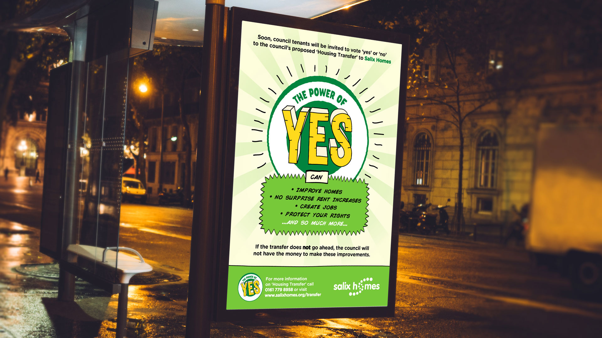 Salix Homes The Power of Yes campaign Adshel
