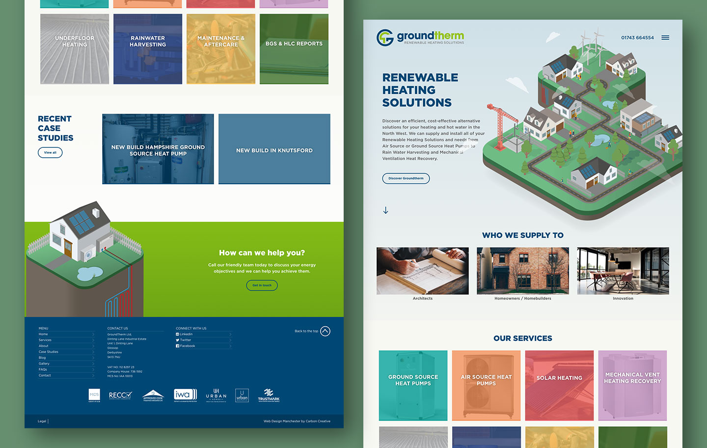 GroundTherm Home Page layout design