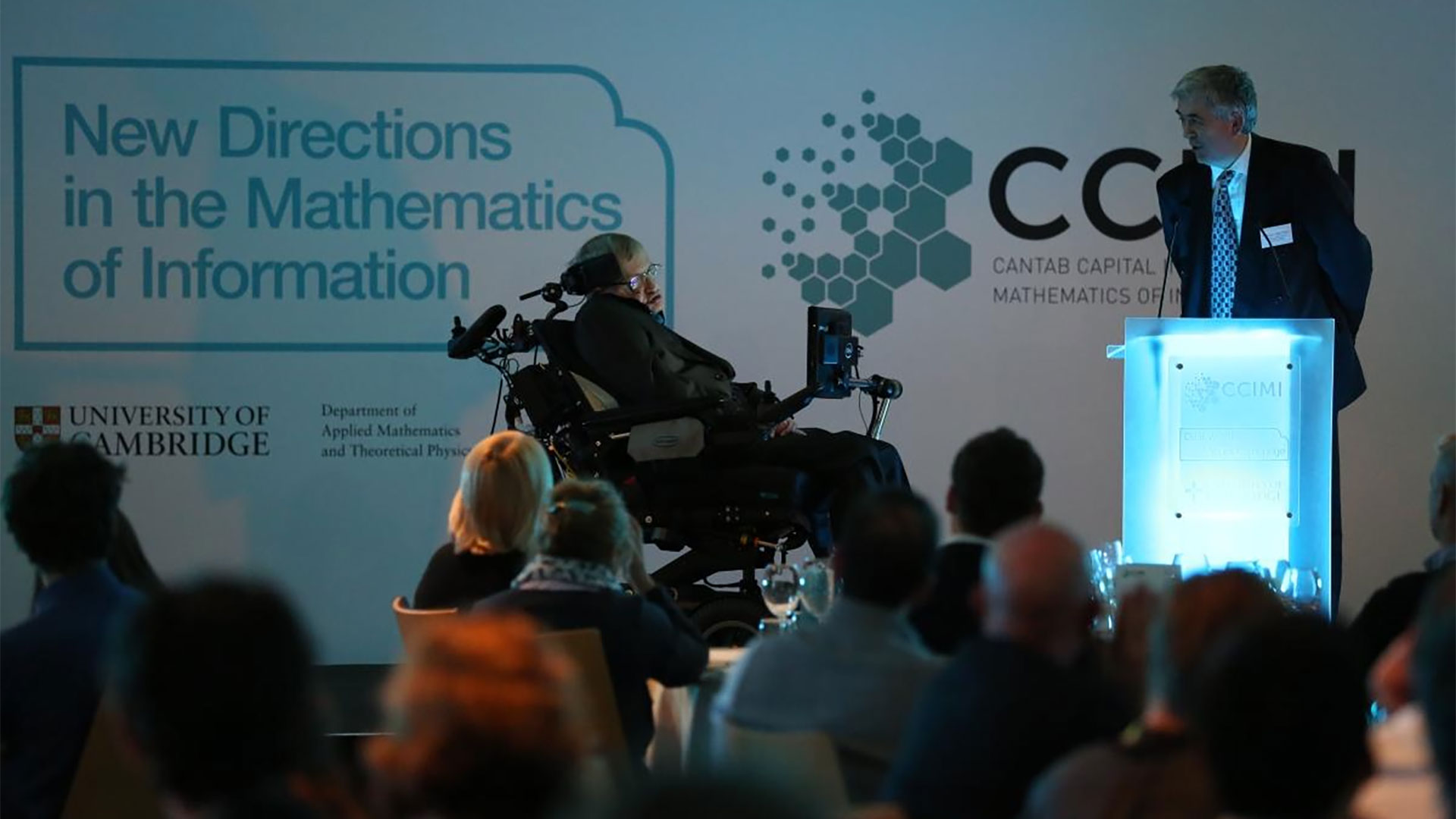 Stephen Hawking at University of Cambridge CCIMI launch