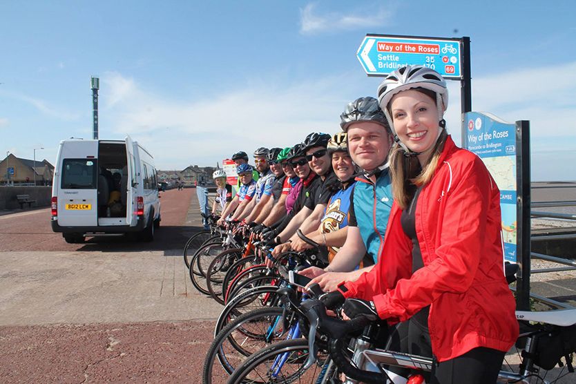 Photograph of Cyclists Lined Up