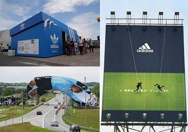 Collage of Photographs from Adidas Guerrilla Advertising
