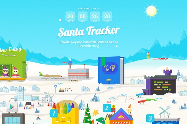 Screenshot of Santa Location Tracker Website