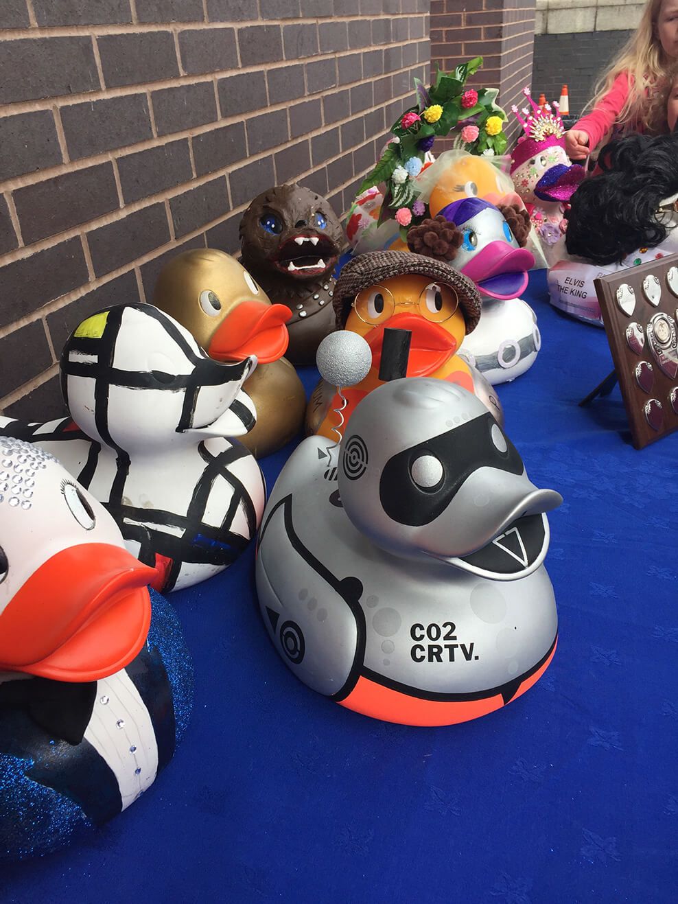 Photograph of the Carbon designed duck and other duck contestants