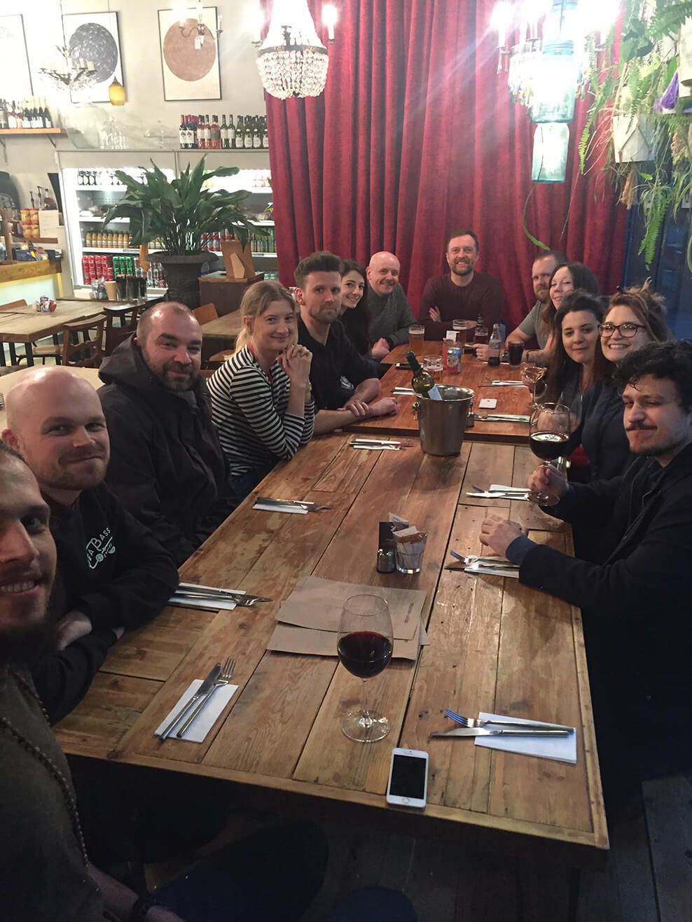Photograph of the Carbon Creative team in a bar