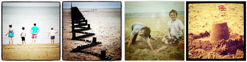 Collage of Polaroid Photos of the Seaside