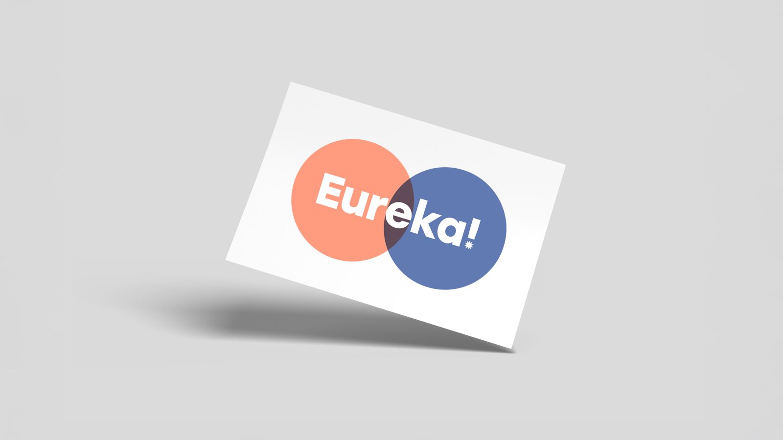 A business card with the word Eureka written on it.