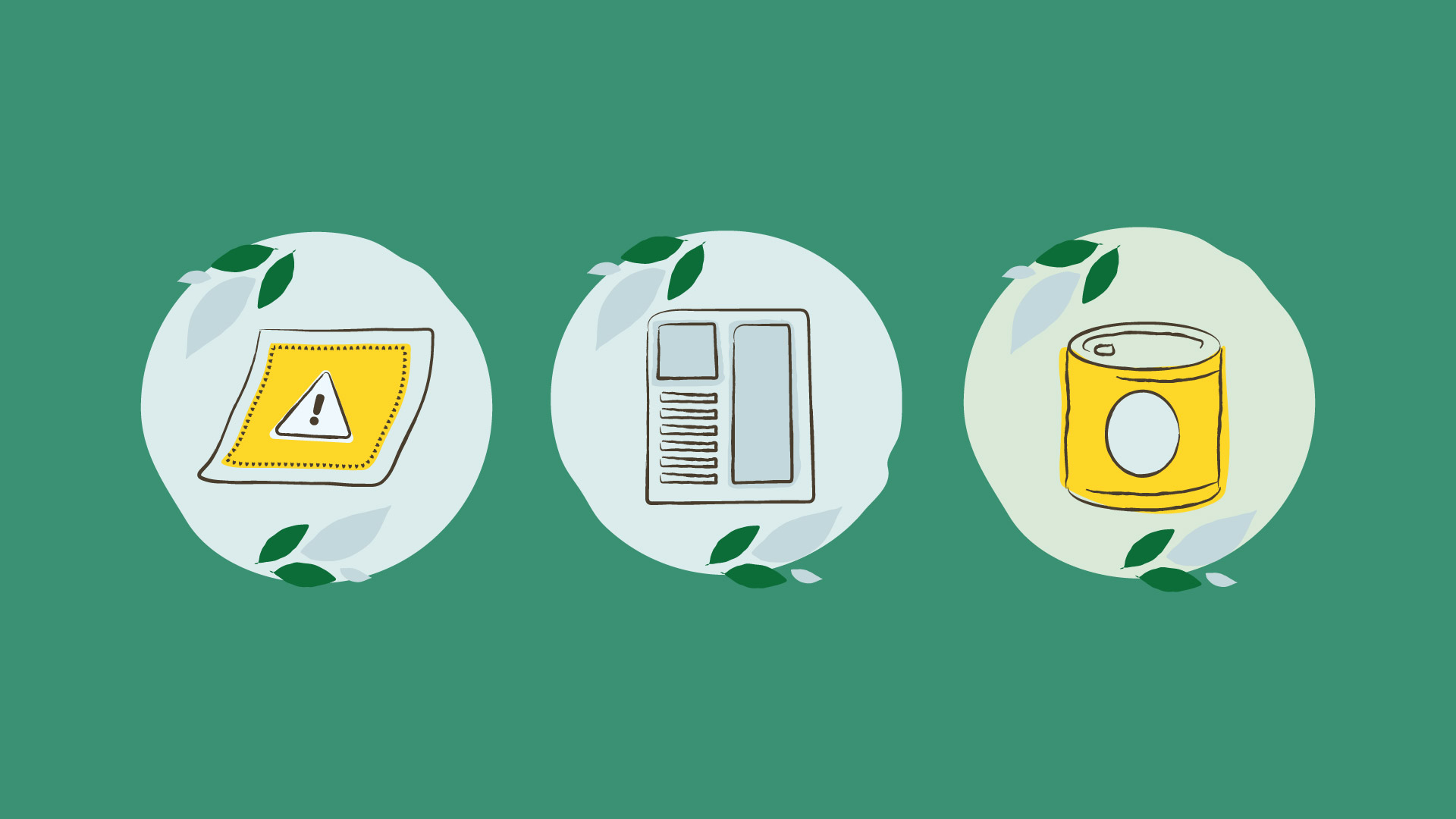 icons from recycling guide for schools.