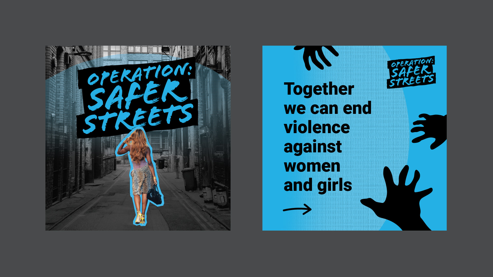 social media posts design for safer streets campaign.