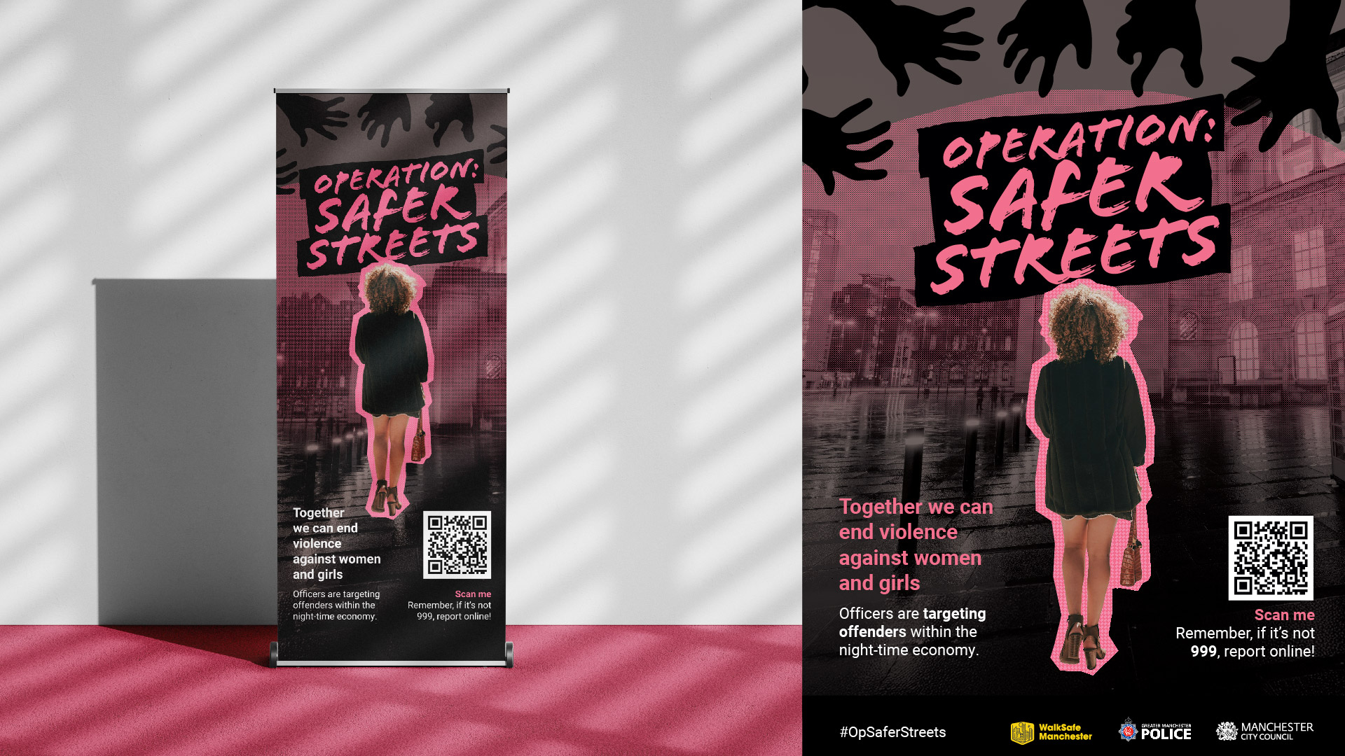 pull up banner design for safer streets campaign.
