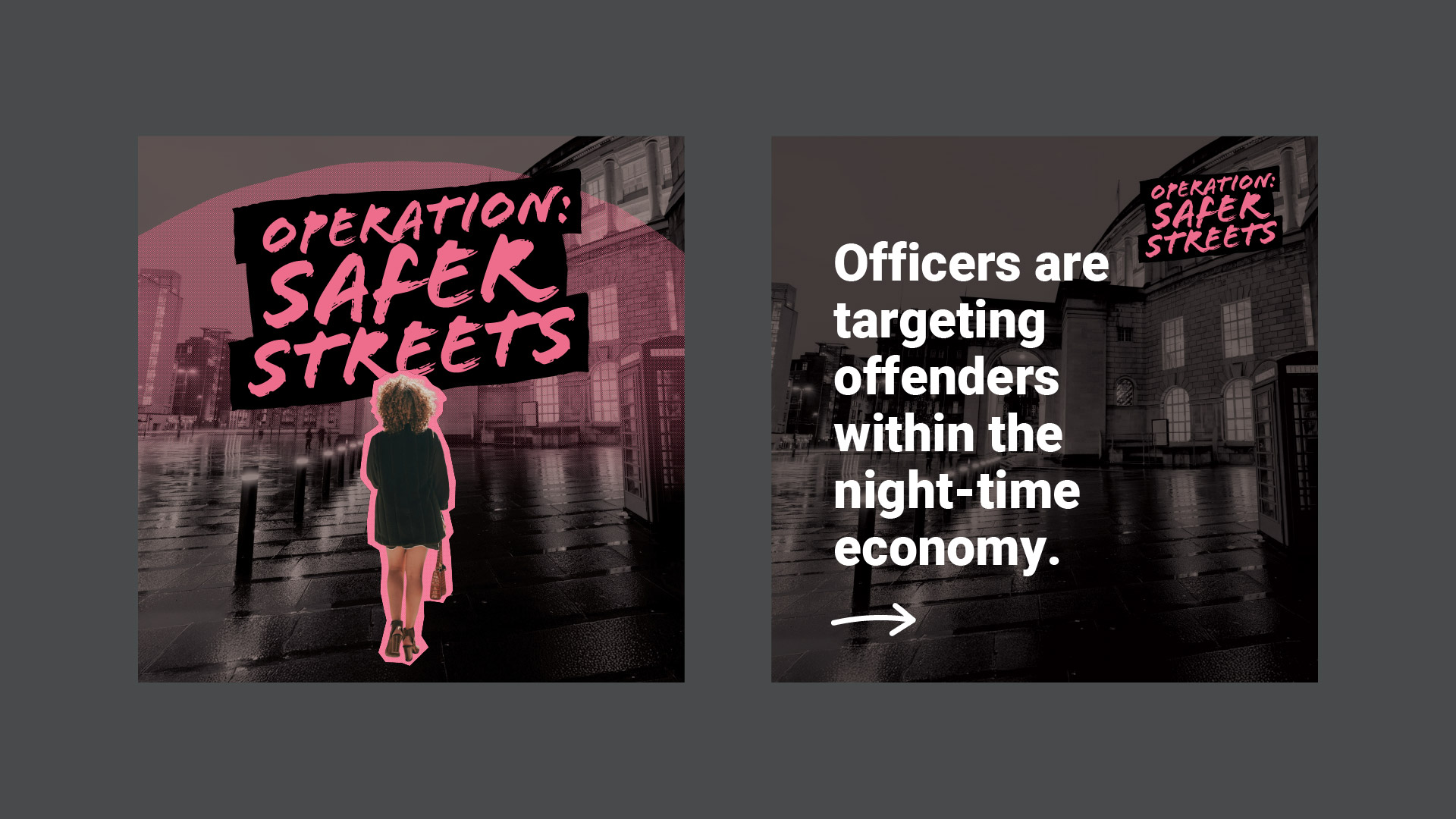 social media posts design for safer streets campaign.