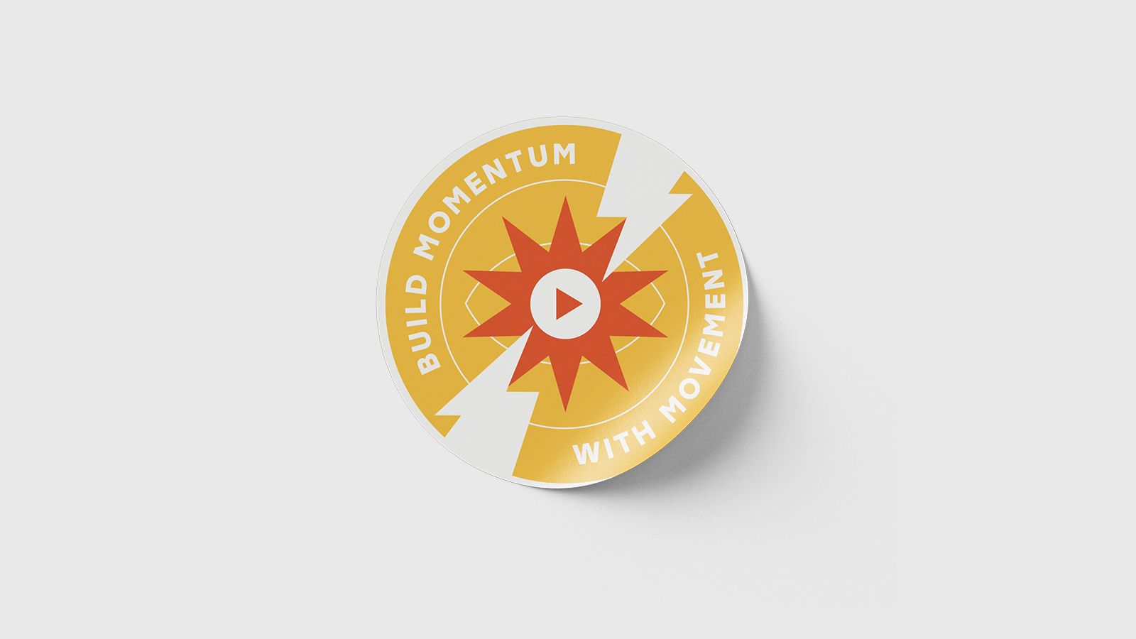 A sticker design with motion wording on it.