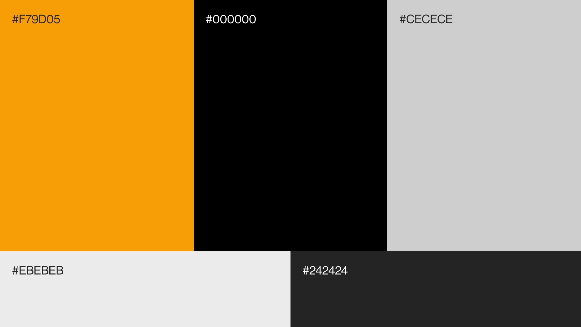 A graphic of the colour palette used on the website.