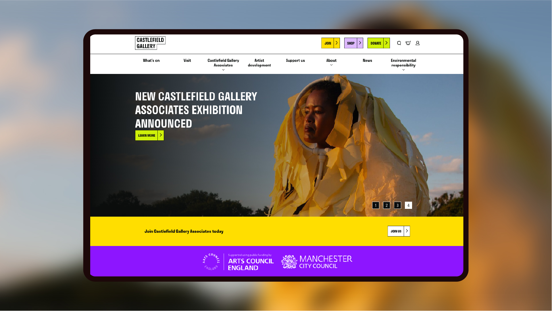 Image of castlefield gallery home page